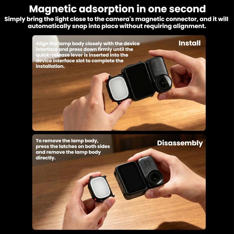 Handheld Selfie Monster Fill Light Accessory, For DJI Osmo Action 3 / 4 / 5 Pro, For DJI Osmo Action 6 / Nano | PartsWorld