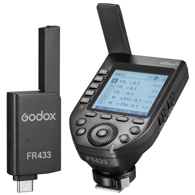 Compatible 2-Piece Set High-Speed Trigger System DSLR Hot Shoe Flash Transmitter+Receiver (Godox FT433)