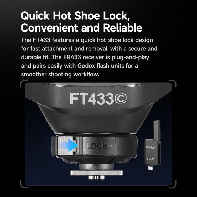 Compatible 2-Piece Set High-Speed Trigger System DSLR Hot Shoe Flash Transmitter+Receiver (Godox FT433)