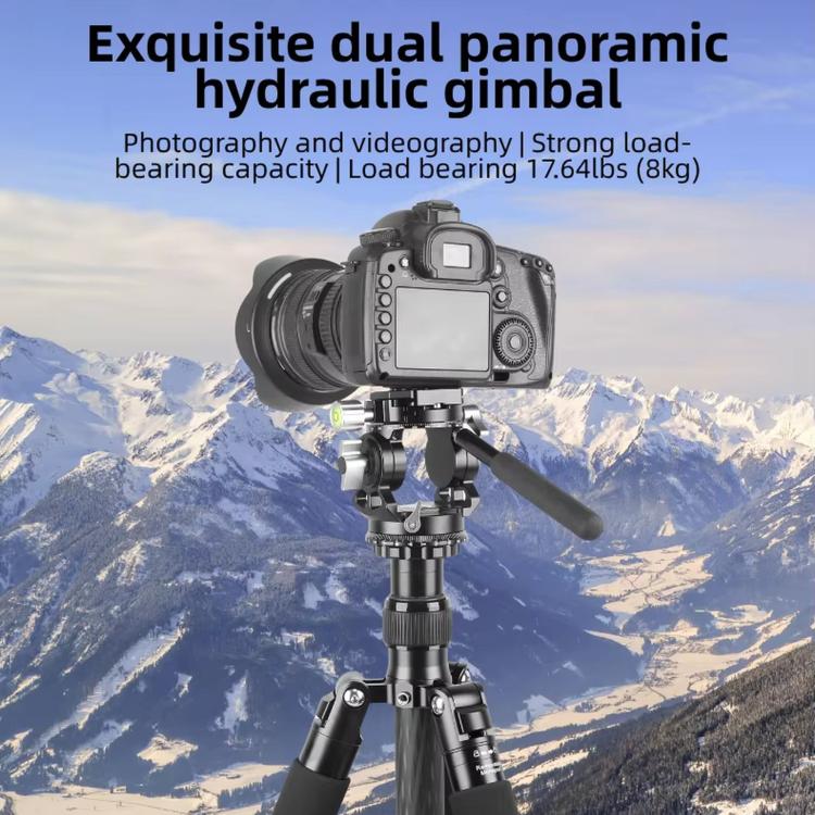 Hydraulic Damping Video Head with Auto-Rebound for Telephoto DSLRs Tripods Live Streaming