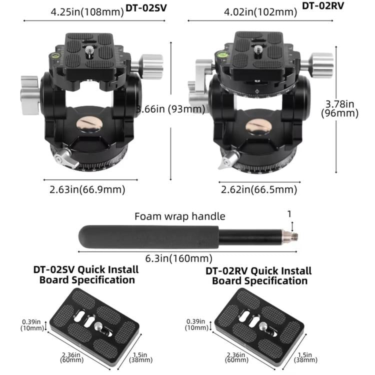 Hydraulic Damping Video Head with Auto-Rebound for Telephoto DSLRs Tripods Live Streaming