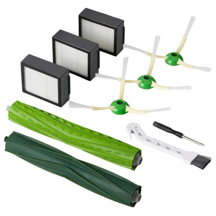 Aftermarket Roomba replacement kit – 1 brush pair, 3 filters, 3 side brushes, 1 cleaning tool
