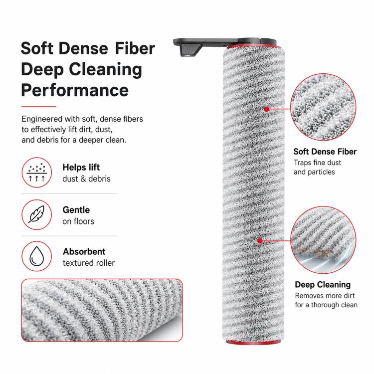 Replacement Parts for Dreame T70 Ultra / T70 Ultra Station Wet Dry Vacuum, Roller Brush With Cap, Roller Brush Without Cap, Filter