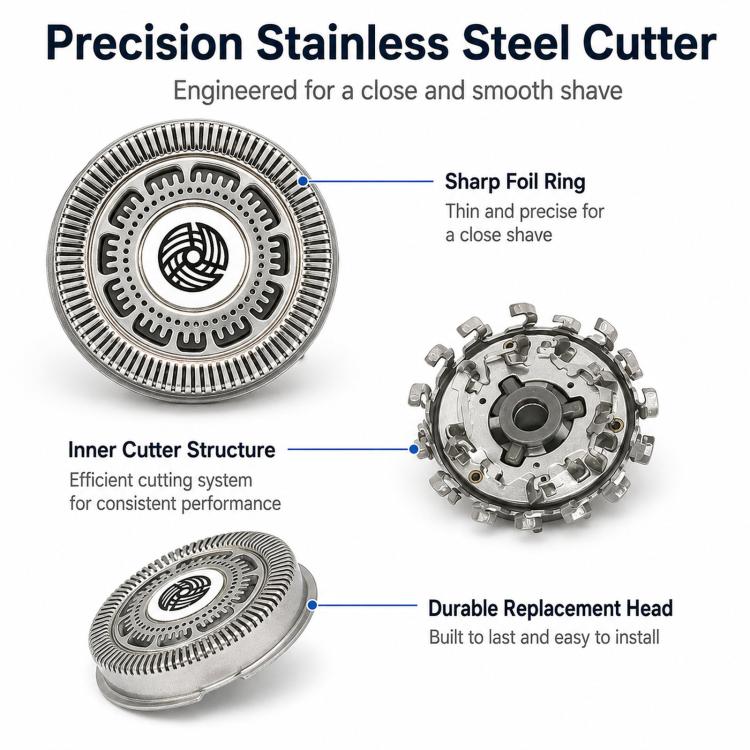 Replacement SH90 Blades Set For Philips Norelco Series 9000 S9011 RQ12 Foil Cutters with Brush, SH90 3pcs Blade