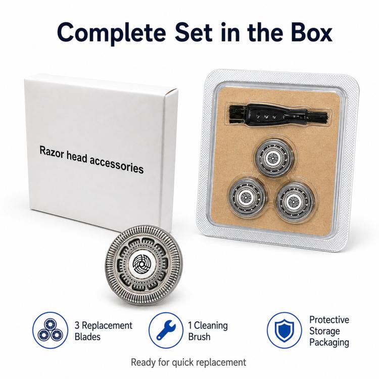 Replacement SH90 Blades Set For Philips Norelco Series 9000 S9011 RQ12 Foil Cutters with Brush, SH90 3pcs Blade