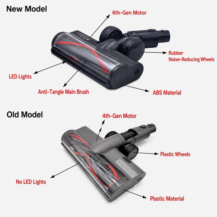 Replacement Motorized Floor Brush Head With LED Lights For Dreame T20 T30 V8 V11 V12 Series Cordless Vacuum Cleaners, Motorized Floor Brush Head