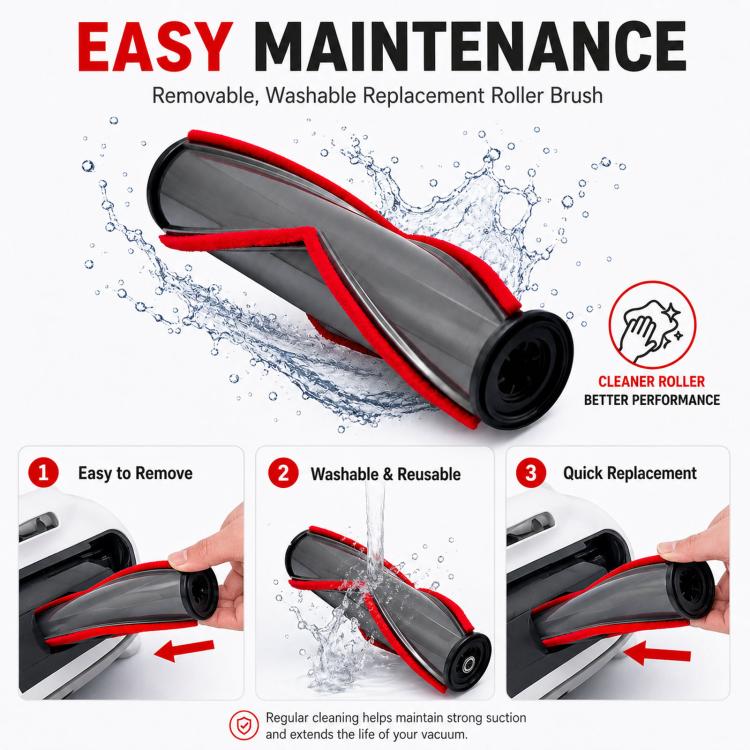 Replacement V-Shaped Anti-Tangle Carpet Roller Brush For Dreame R10 / R20 / R30 / T20 / T30 Series Vacuums, Z4