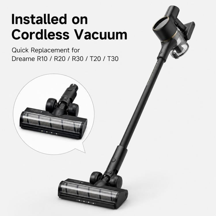 Replacement Motorized Floor Brush Head with LED Lights for Dreame R10 / R20 / R30 / T20 / T30 Vacuums (Z6 Soft Roller Brush)