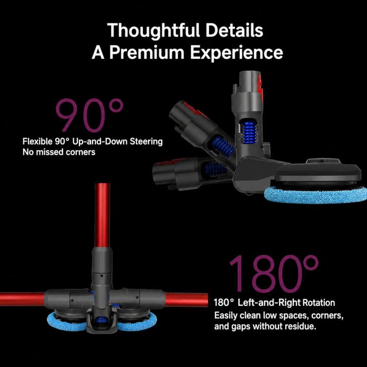 Compatible X001 Mop Head Attachment for Dyson V7 V8 V10 V11 Dual Spin Cleaner with 6 Microfiber Pads