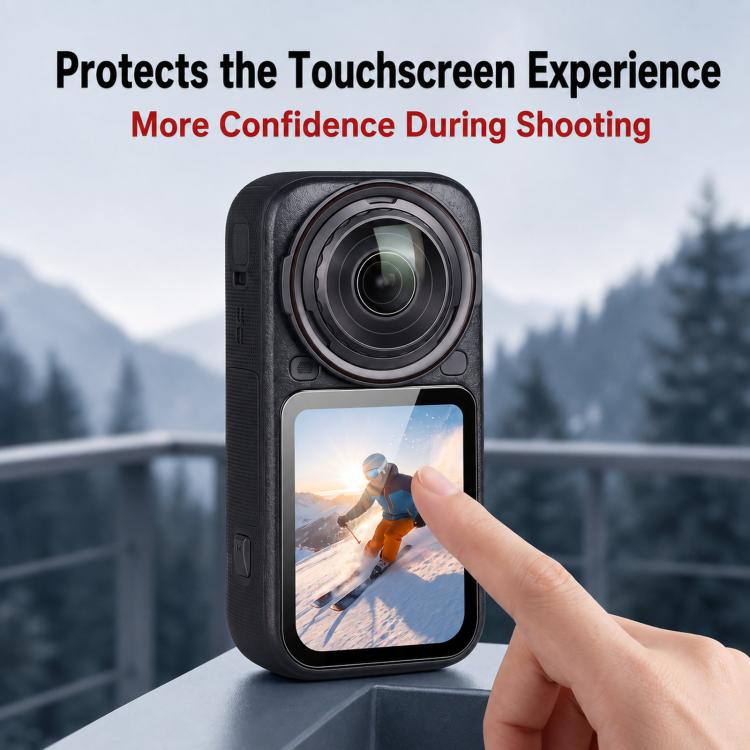 Compatible For Insta360 X6 Tempered Glass Screen Protector Ultra-Clear Full Coverage Film, 1 Set, 2 Sets