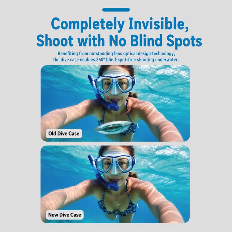 Compatible For Insta360 X6 Invisible Waterproof Housing 60m/197f Dive Case with Anti-Fog Inserts 2-prong Version, 2-prong Version