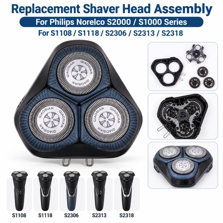Replacement Shaver Head Assembly for Philips Norelco S1108 / S1118 / S2306