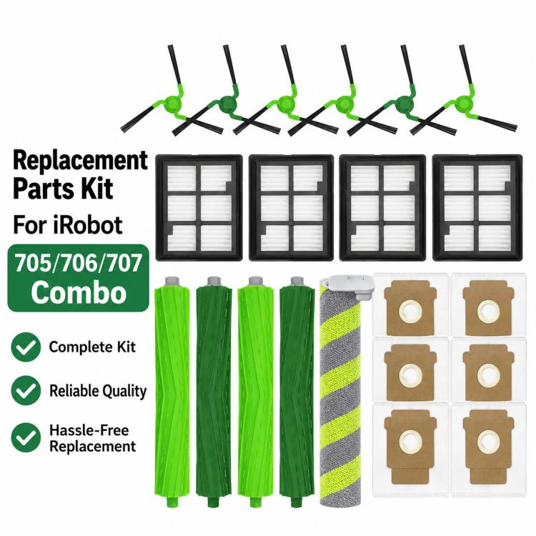 Replacement Parts Kit for iRobot Roomba Max 705 / 706 / 707 Combo, 11 or 22 Pieces