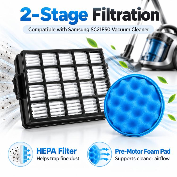 Replacement DJ97-01962A/B Filter for Samsung SC21F50 – Filter Only or Sponge Pad Set