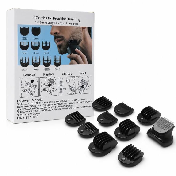 For Braun Series 5 / 6 / 7 Trimmer Head Shaver Attachment With 9 Guide Combs 1-19 Mm, 5/6/7 With 9 Guide Combs - PartsWorld Appliance LLC