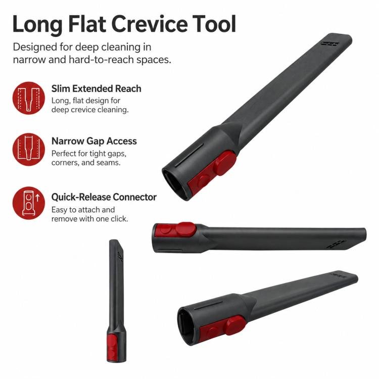 For Dyson V7 / V8 / V10 / V11 Vacuum Cleaner Replacement Parts, Long Flat-Nozzle Cleaning Brush Head - PartsWorld Appliance LLC