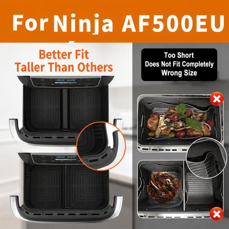 For Ninja AF500 AF500EU FlexBasket 10.4L MegaZone, 3 Pcs Silicone Liners Set, 10 Pcs Accessories Kit, 11 Pcs Accessories Kit, 13 Pcs Accessories Kit, 15 Pcs Deluxe Accessories Kit - PartsWorld Appliance LLC