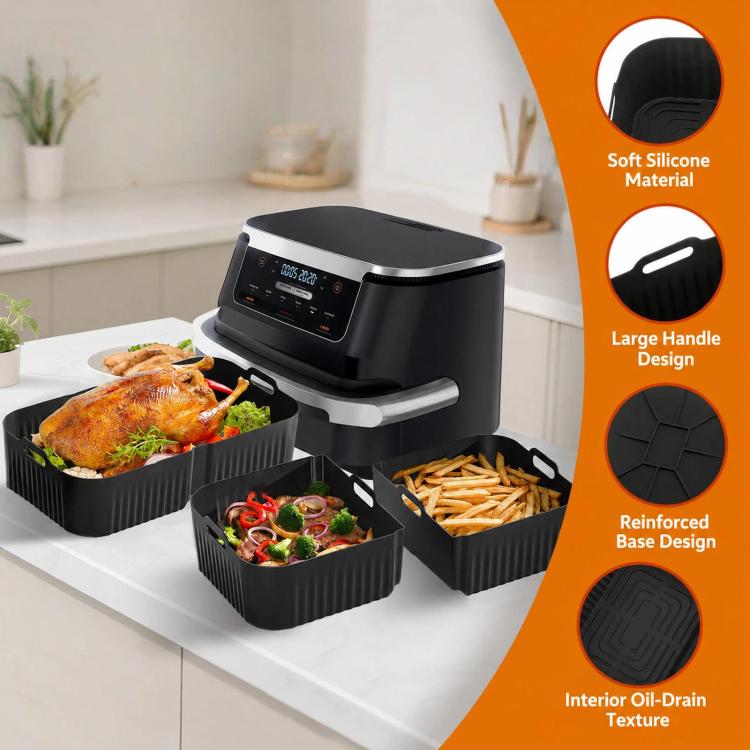 For Ninja AF500 AF500EU FlexBasket 10.4L MegaZone, 3 Pcs Silicone Liners Set, 10 Pcs Accessories Kit, 11 Pcs Accessories Kit, 13 Pcs Accessories Kit, 15 Pcs Deluxe Accessories Kit - PartsWorld Appliance LLC