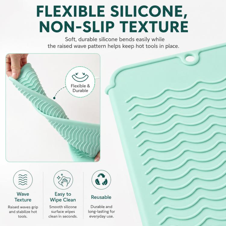 Heat Resistant Silicone Mat Pouch for hair styling tool. - PartsWorld Appliance LLC