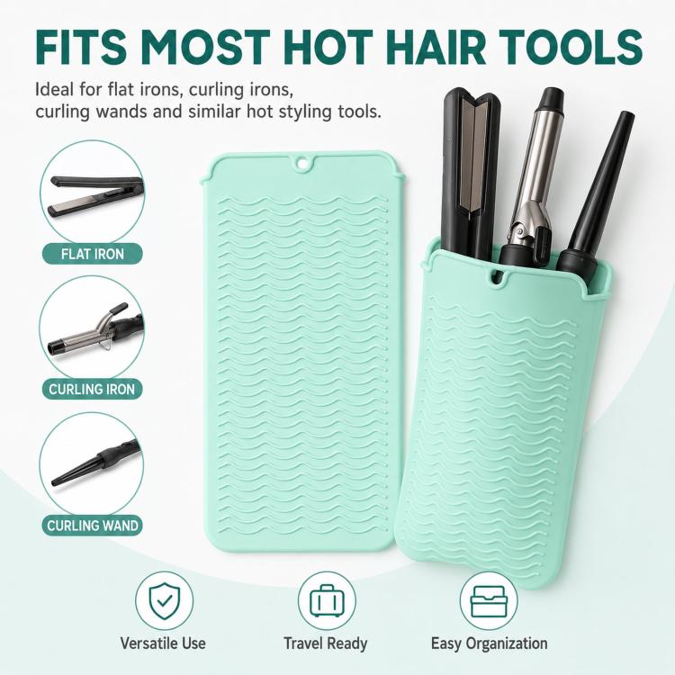 Heat Resistant Silicone Mat Pouch for hair styling tool. - PartsWorld Appliance LLC