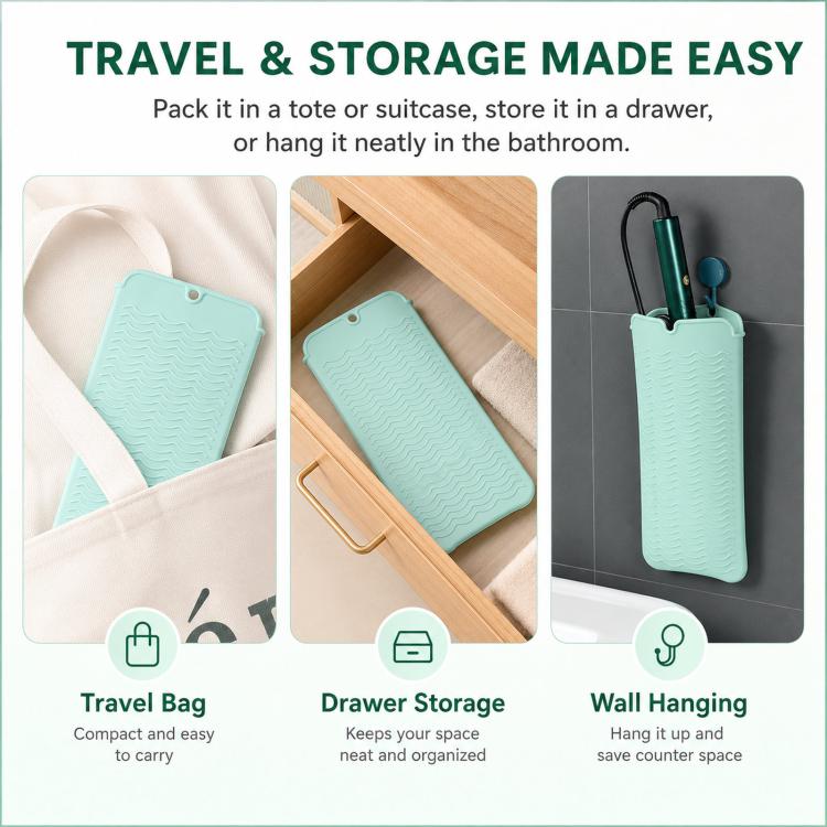 Heat Resistant Silicone Mat Pouch for hair styling tool. - PartsWorld Appliance LLC