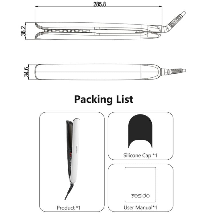 Negative Ion 3-Temperature Settings Fast Heating Ceramic Plates Hair Straightener. - PartsWorld Appliance LLC