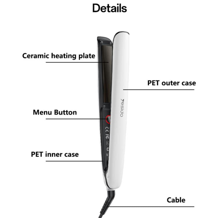 Negative Ion 3-Temperature Settings Fast Heating Ceramic Plates Hair Straightener. - PartsWorld Appliance LLC