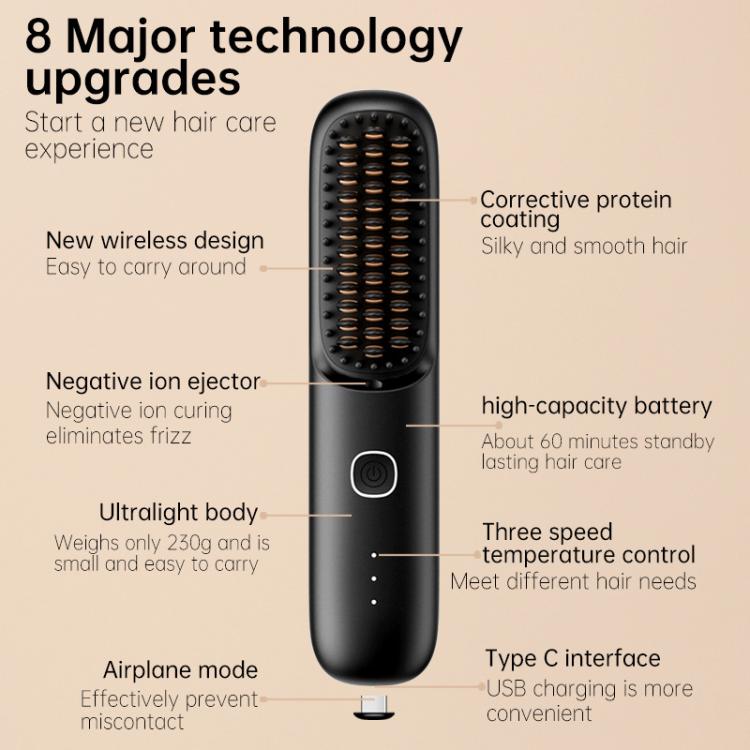 Negative Ion Hair Care Wireless Hair Straightener Portable Straight and Curly Hair Straightener - PartsWorld Appliance LLC